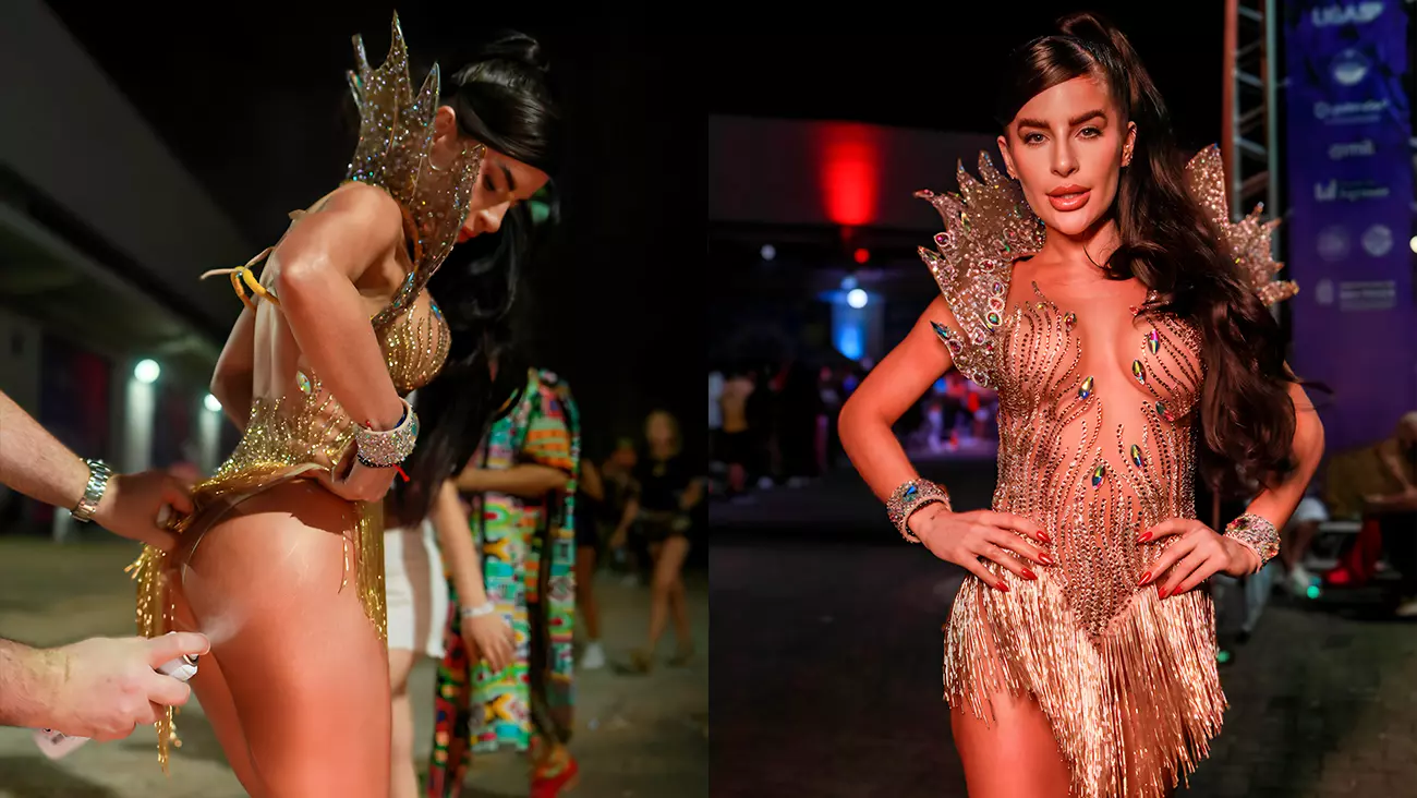 Musa da Colorado, Mari Marquini brilha em esquenta de Carnaval e mostra truque para bumbum não balançar: “laquê”